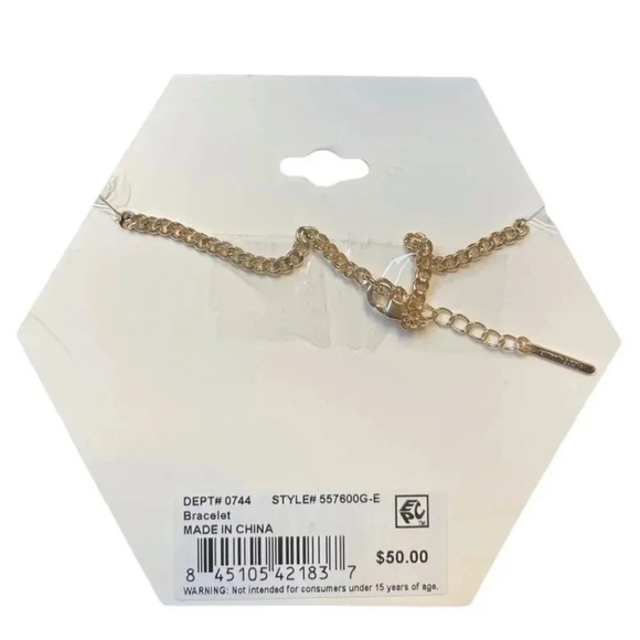 E Initial Cubic Zirconia Crystal Bracelet - Picture 3 of 4